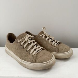 Women's Wool Beige Casual Sneakers